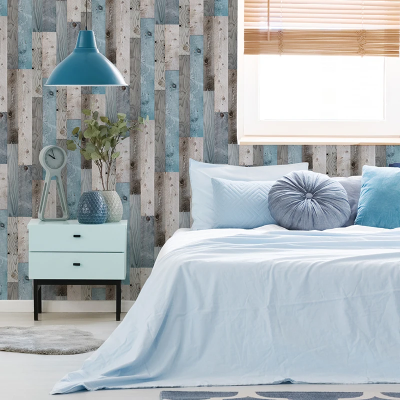 Винтажные 3D наклейки на стену самоклеющиеся обои с деревянной текстурой для