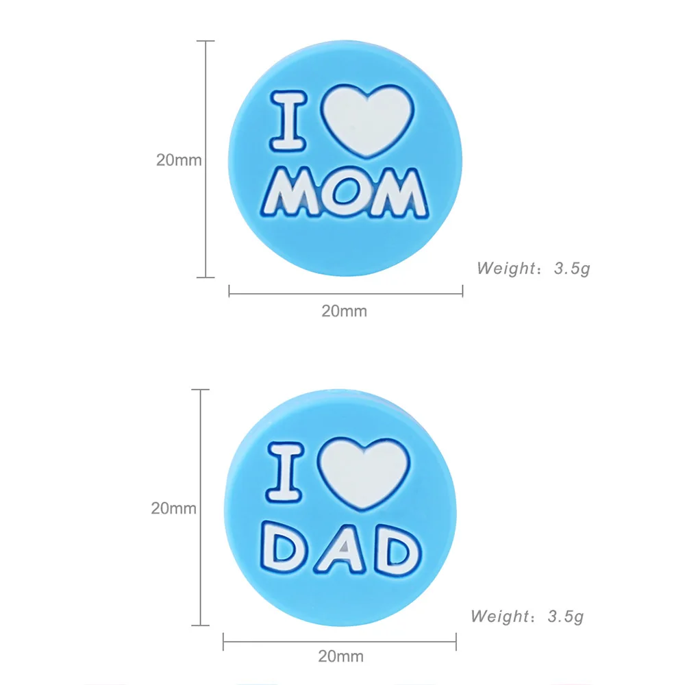 Keep& Grow 5 шт. круглые силиконовые бусы I Love Mom/Dad Детские бусины для прорезывания зубов DIY соски зажимы для прорезывания зубов игрушки грызун Детские Прорезыватели
