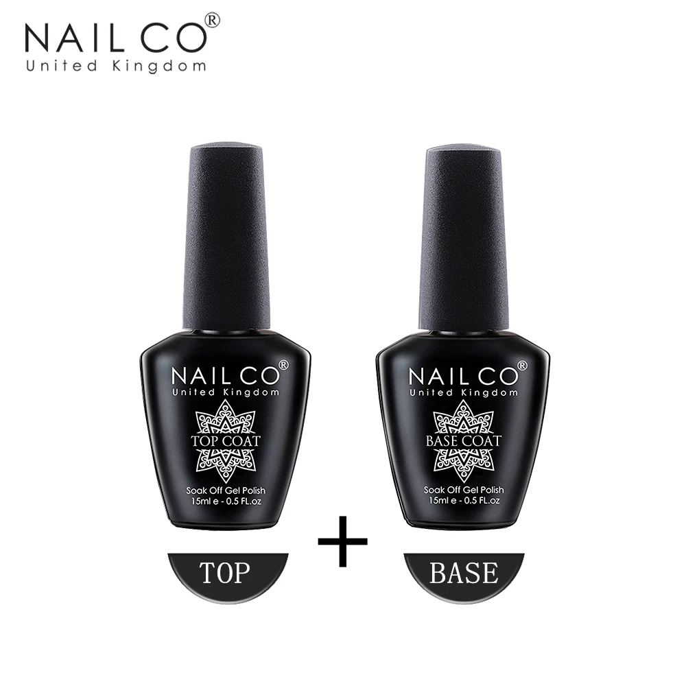 NAILCO 15 мл Верхний слой и базовое Покрытие Художественный дизайн УФ гель лак для