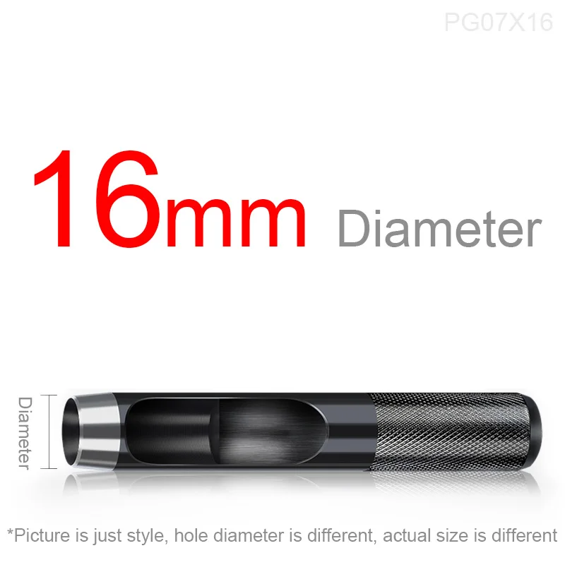 16mm 1-50 мм круглый полый перфоратор набор кожаных инструментов для рукоделия резак для часов ленты ремни прокладка ткань холст бумага пластмассы ушко - Цвет: 16mm