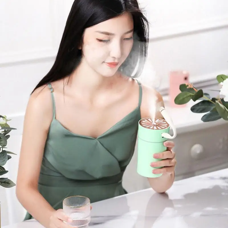 Портативный 280ml увлажнитель USB Радужная чашка яркий распылитель прохладный туман