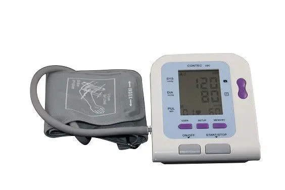 CE FDA цифровой монитор крови USB Программное обеспечение CD в комплекте CONTEC08C BP монитор, Тензиометр - Цвет: Серебристый