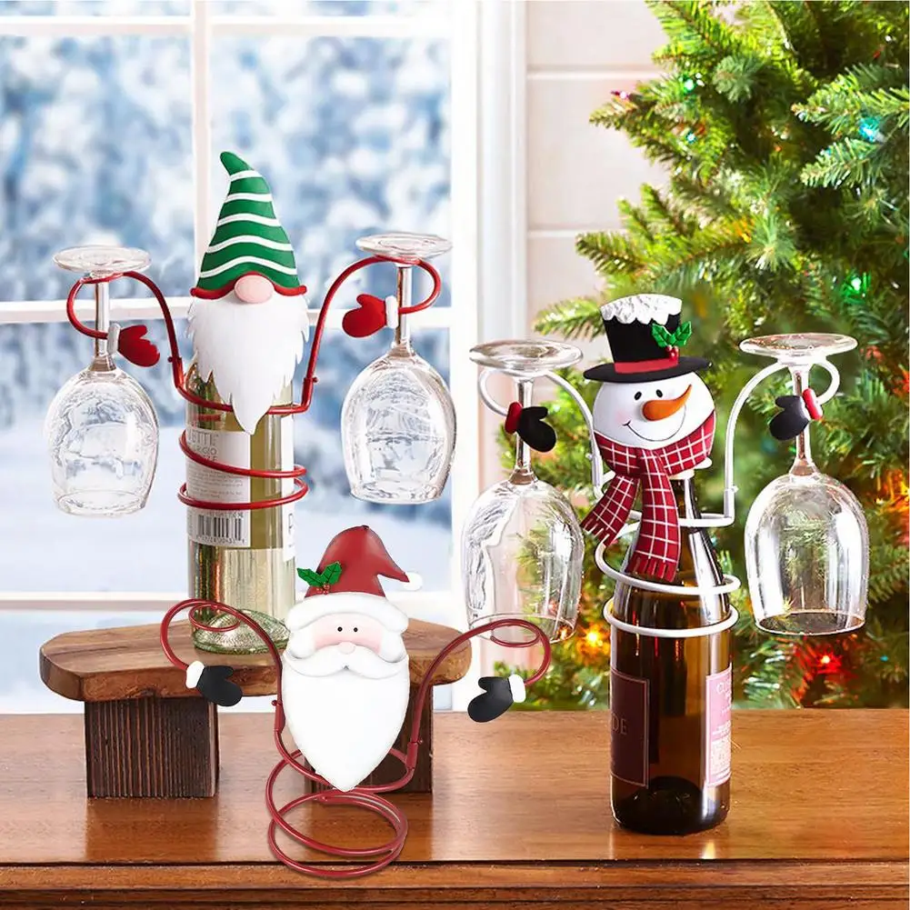 

Christmas Wine Bottle Holder Glass Countertop For Holiday Decor Multifunction Bottle Glass Holder Countertop With Removable Arm