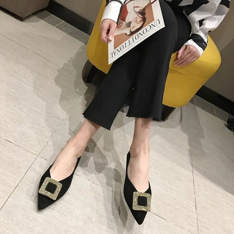 2019 туфли на плоской подошве Женская обувь с острым носком Повседневная