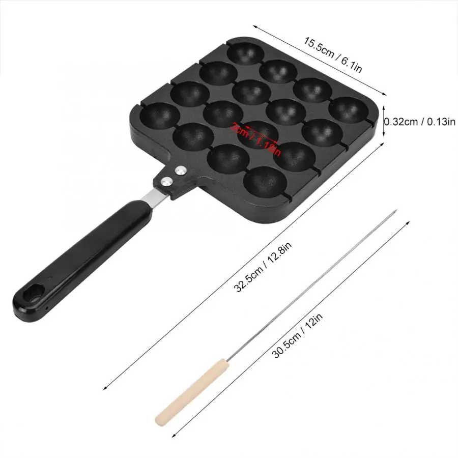 

16 Holes Takoyaki Maker Non-Stick Takoyaki Grill Pan Plate Maruko Baking Forms Mold Pan Octopus Baking Machine