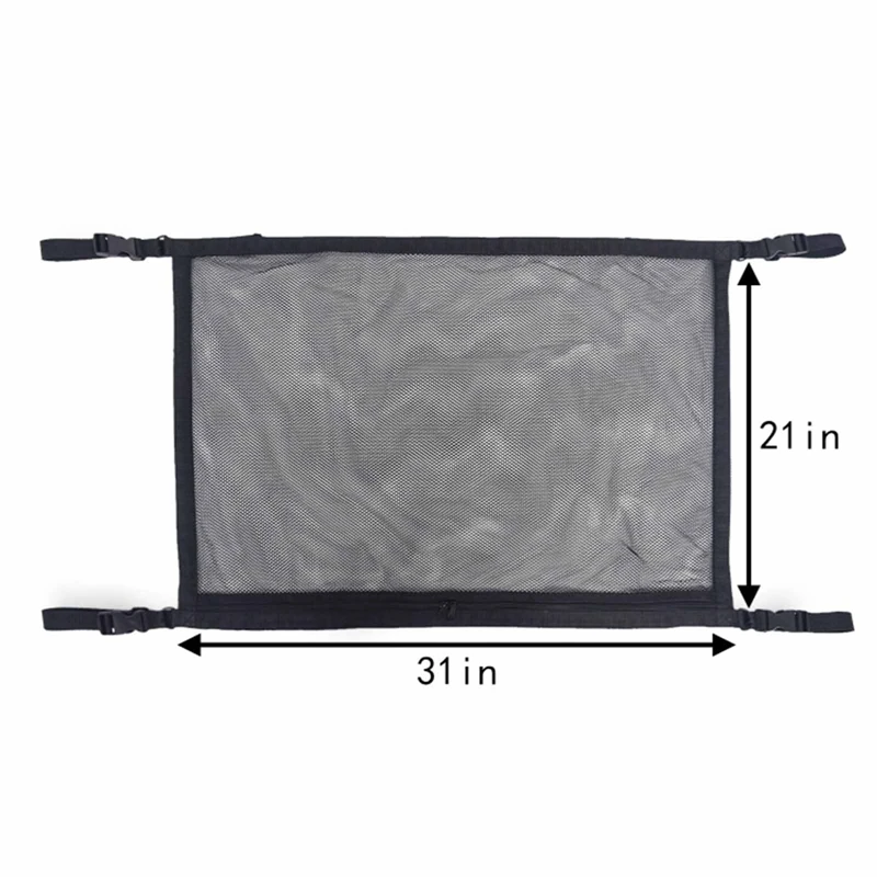 

Portable Car Roof Storage Net Pocket Mesh Storage Organizer With Zipper For Car Trunk Interior Storage Bag Supplies