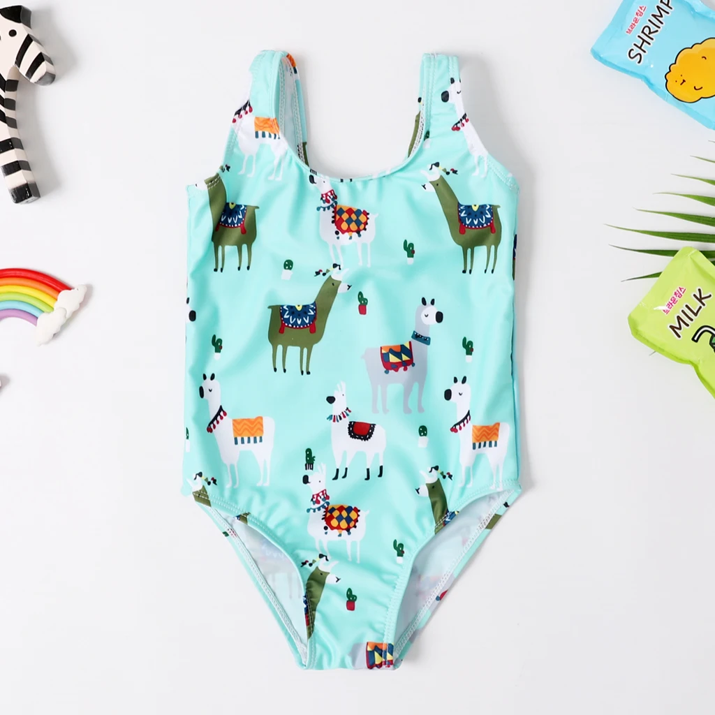 

2020 New Baby Girl Swimsuit Girl's One Piece Swimwear Classic Children Bodysuit Carton Print Swimsuit for Girl Bathing Suit