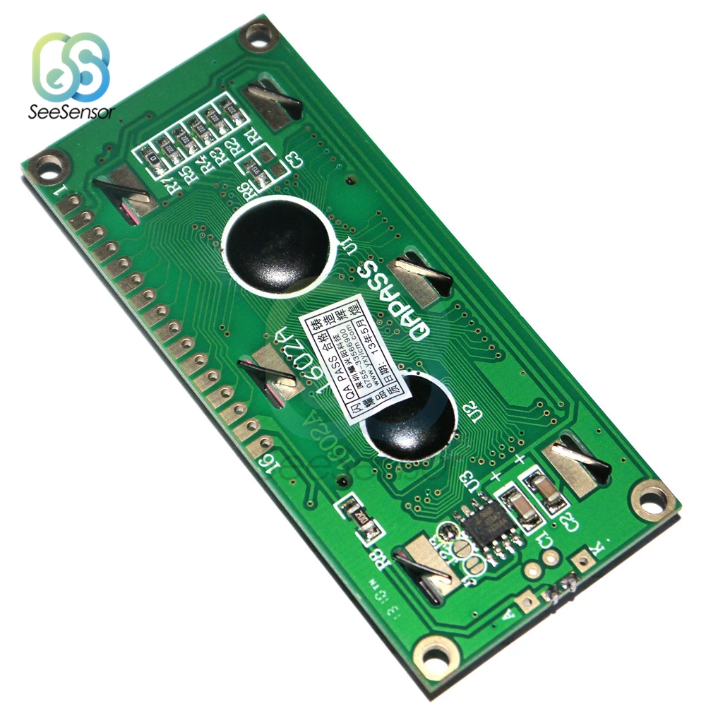1 шт. модуль ЖК дисплея 1602 с зеленым/синим экраном 16x2 символа 3 В 5 для arduino|Детали и