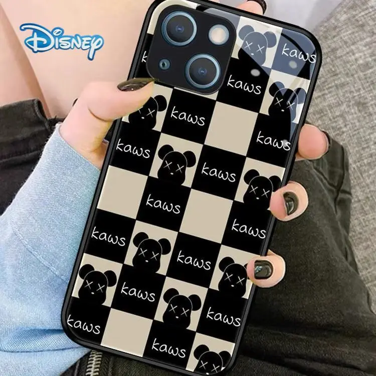 

Disney Cartoon Anime Glass Phone Case for iPhone 13 12 11 Pro Max X XR 7 8 Plus Couples Cute Cellphone Protectiv Cases