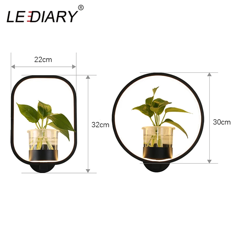 LEDIARY настенная лампа с зеленым растением 18 Вт декоративная для гостиной спальни