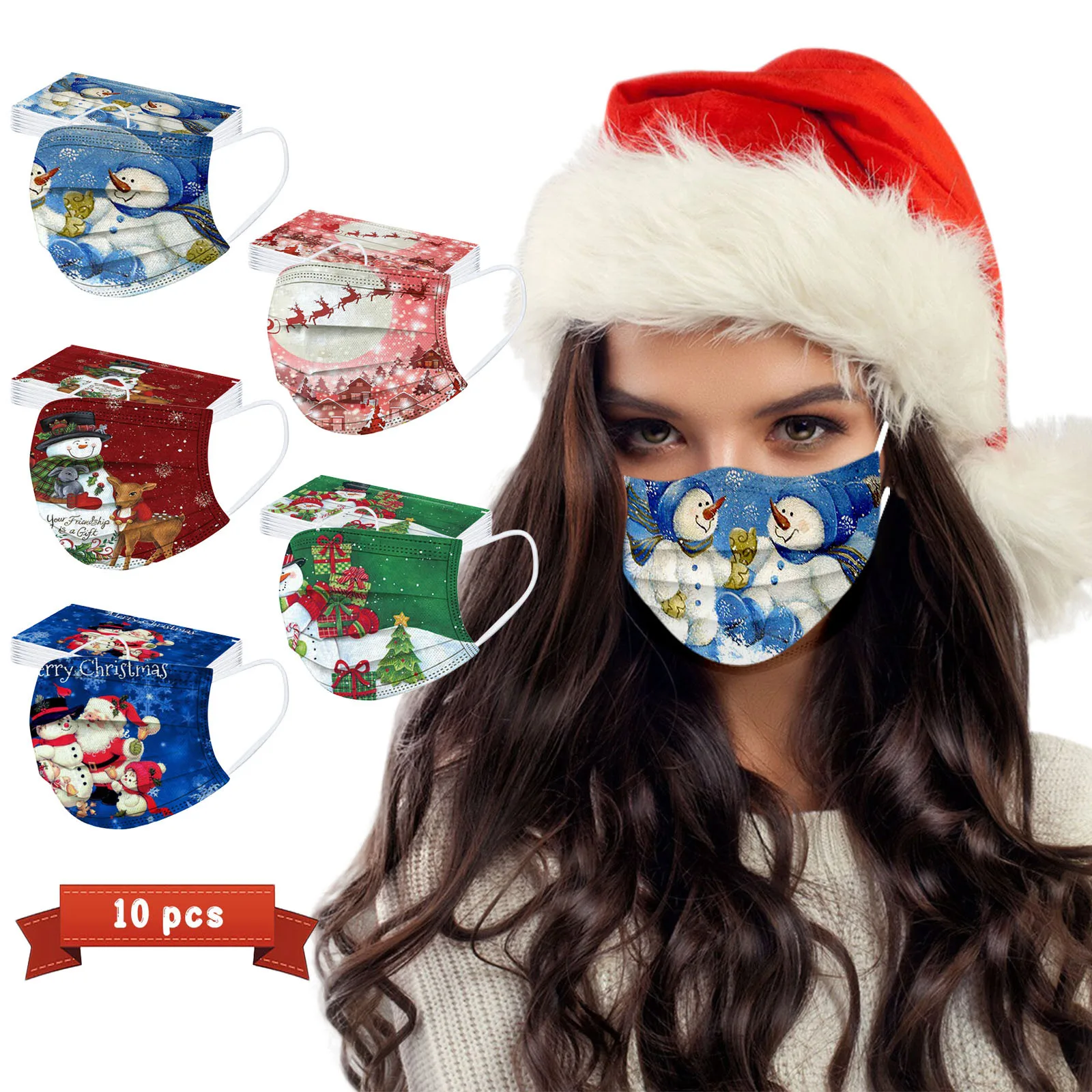 

10 шт., одноразовые маски для взрослых