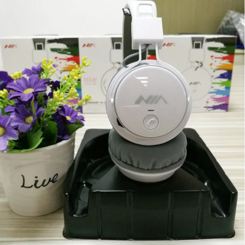 Beauty ninia Q8 стерео Bluetooth наушники беспроводной стерео складные спортивные гарнитуры Поддержка приложения с микрофоном Поддержка TF карты fm-радио - Цвет: Белый
