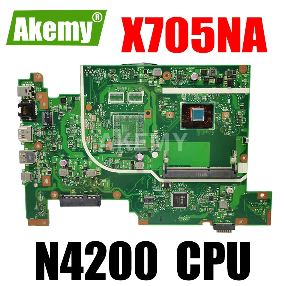 

Для ASUS Vivobook 17 X705NA X705NC X705N X705UA X705 Материнская плата ноутбука N4200 CPU HD GMA
