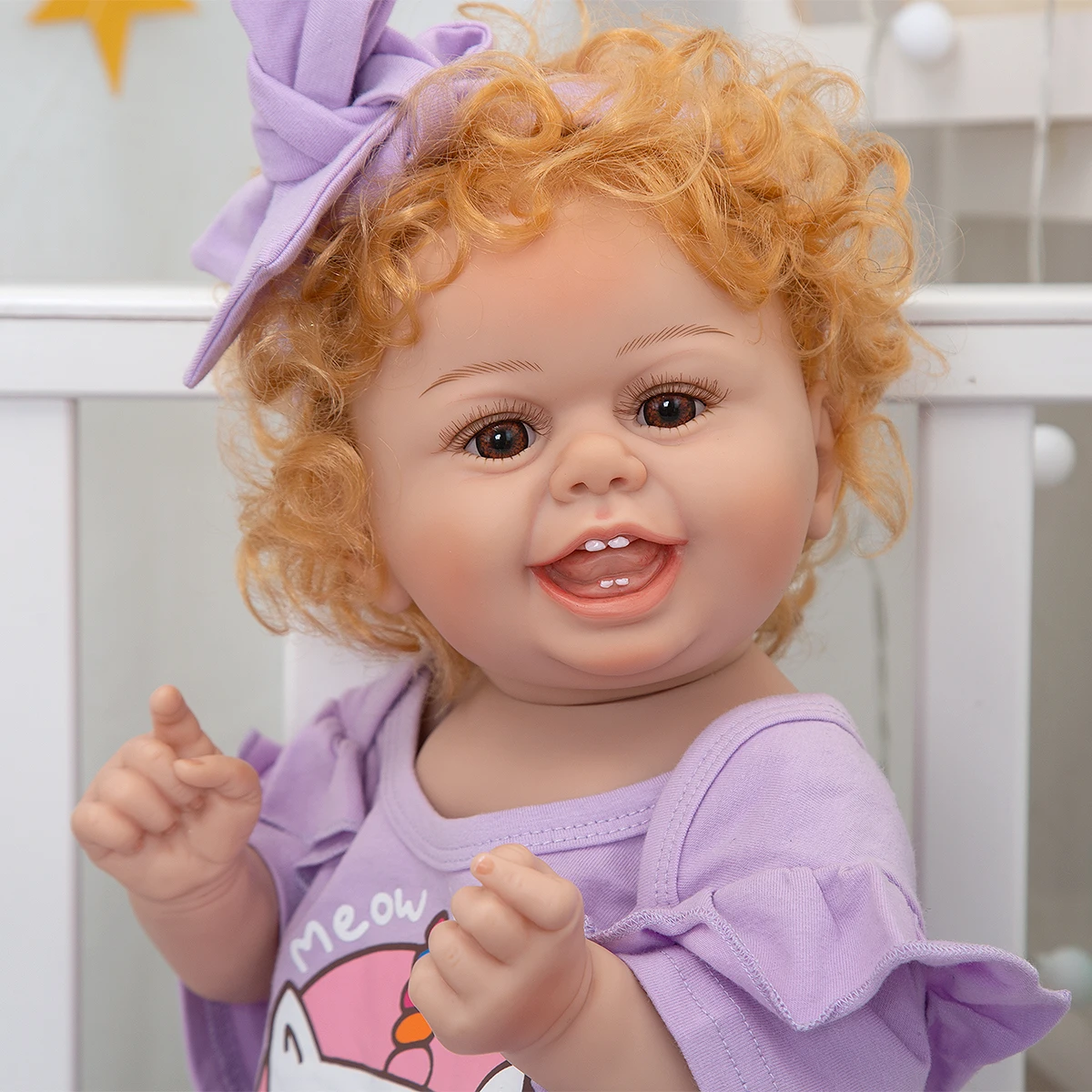 

22 Inch Kawaii Newborn Baby Dolls Look Real Silicone Vinyl Reborn Baby Dolls Playmates Fidget Toys For Children Birthday Gifts