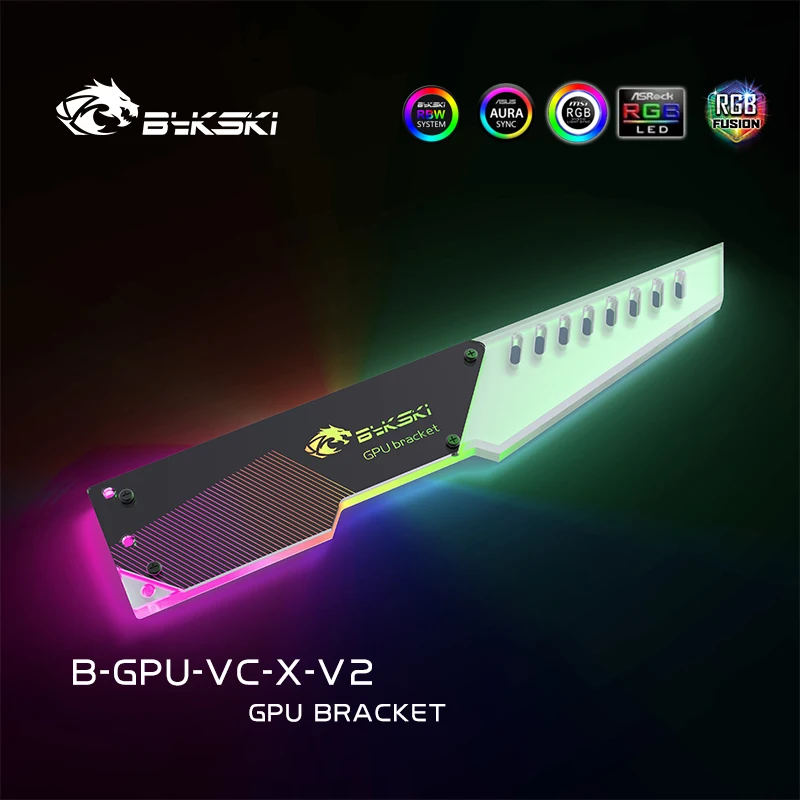 BYKSKI Graphics Card holder Bracket Support Sync Motherbaord 5V 3PIN A-RGB/4V 12PIN RGB Computer DIY Acrylic Fix | Компьютеры и офис