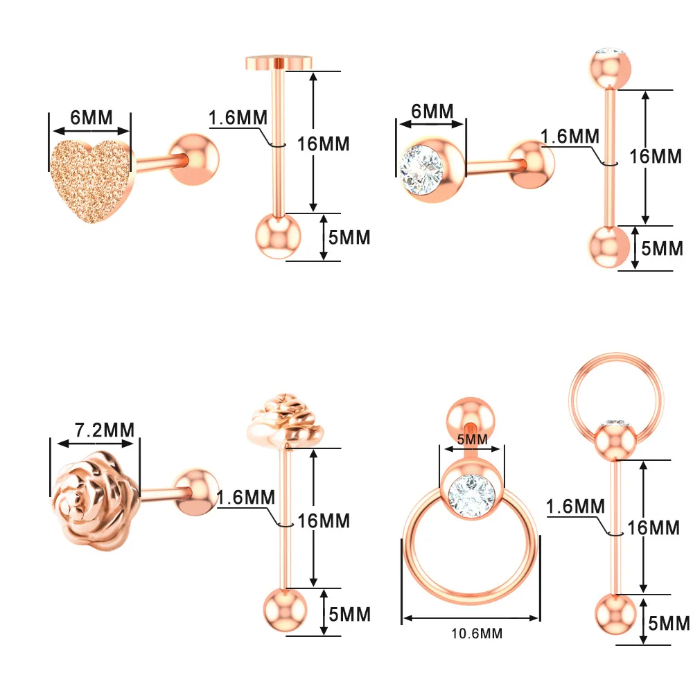 1 шт. штанга для пирсинга из нержавеющей стали 14 г | Украшения и аксессуары