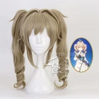 Cos подарок 35 см игра Genshin проектов Барбара Gunnhildr парик Косплэй парики игры порошок льняной волосы Хэллоуин 1:1 парики