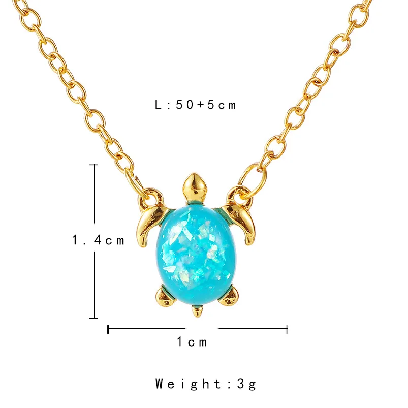 Женское и мужское ожерелье из смолы колье с подвеской в виде черепахи голубого