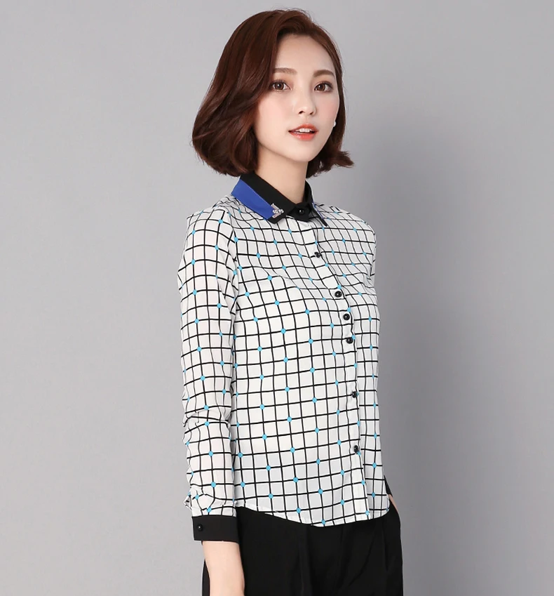 Новинка весны 2020 женская рубашка длинный рукав отложной воротник женские
