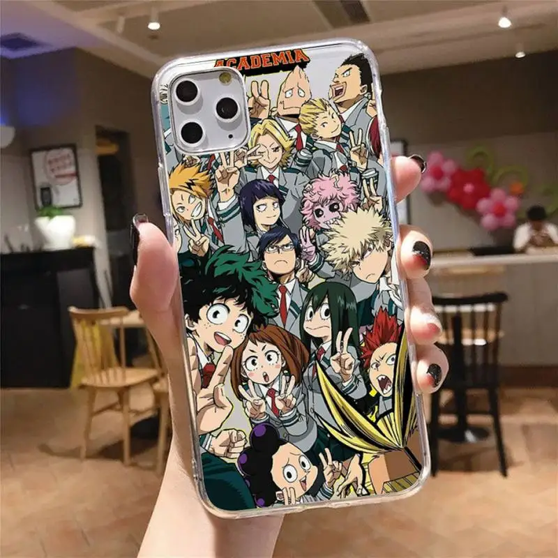 

Anime My Hero Academia Phone Case Transparent soft For iphone 5 5s 5c se 6 6s 7 8 11 12 plus mini x xs xr pro max