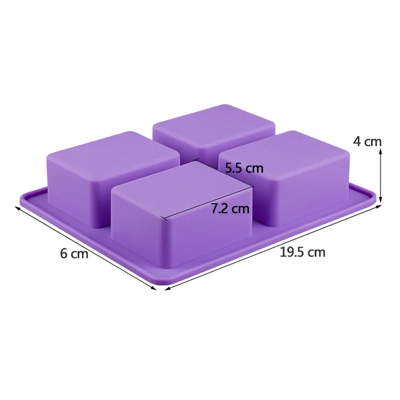 

4 Cavity 3D Life Tree Silicone Soap Mold DIY Handmade Soap Making Mould Rectangle Soap Forms