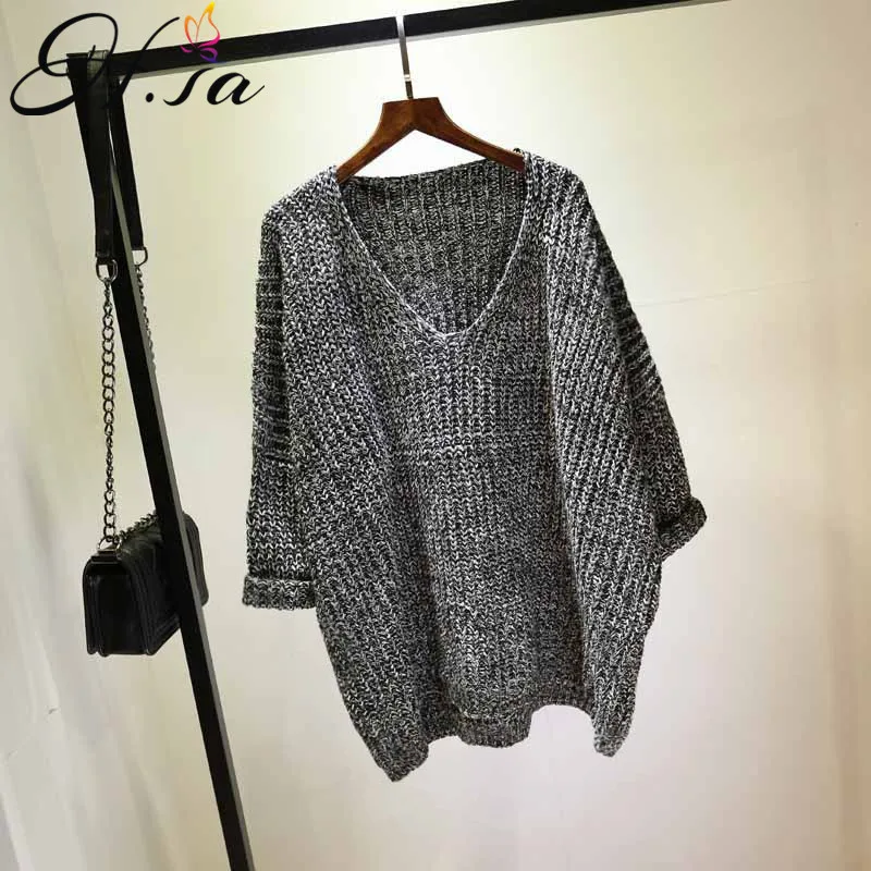 H. SA женские свитера, джемперы Vneck, дешевые зимние повседневные вязанные пуловеры, большие размеры, топы с длинным рукавом, женские топы