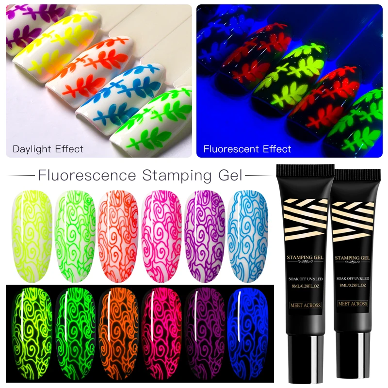 Подходит для 8 мл УФ-гель ногтей неоновый флуоресцентный Гель-лак отмачиваемый