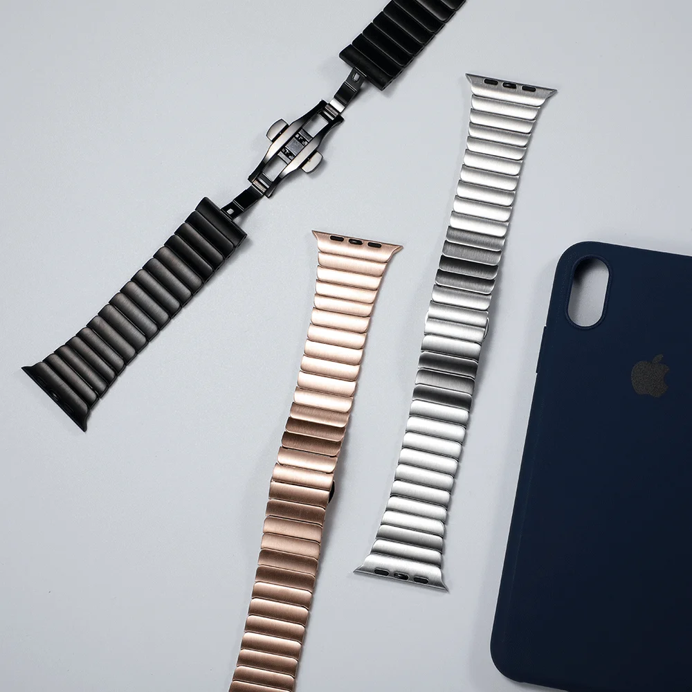 Браслет для Apple watch 42 мм/38 мм iWatch 4 5 ремешок 44 мм/40 мм ремешок для часов из нержавеющей стали для Apple watch 5 4 3 2 1