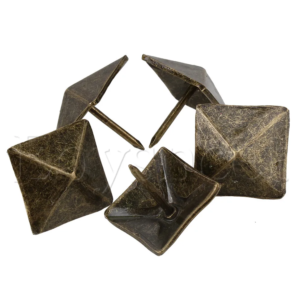 10 x бронза декоративные гвозди для обивки Квадратные запонки 19x21mm|upholstery tacks|decorative