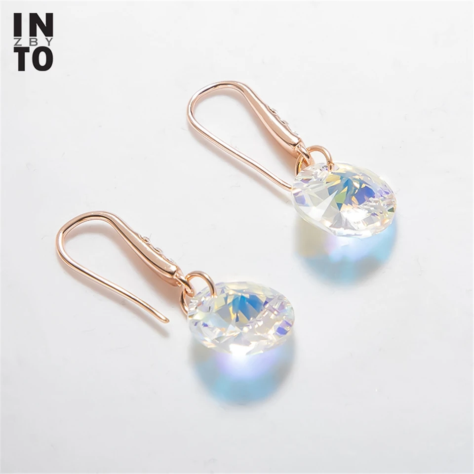 Женские серьги подвески из розового золота с кристаллами|Серьги-подвески| |