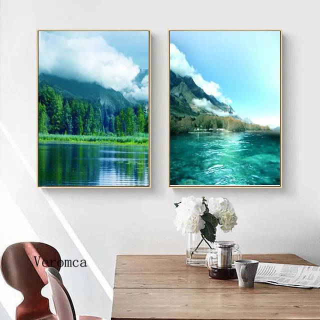 

Home Decoration Canvas Modern Modular Picture Beautiful Landscape Painting Wall Art Printed Hd Poster No Frame For Living Room