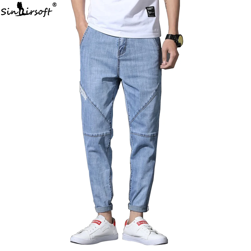Мужские джинсы для уличных коньков хлопковые свободные дышащие облегающие брюки