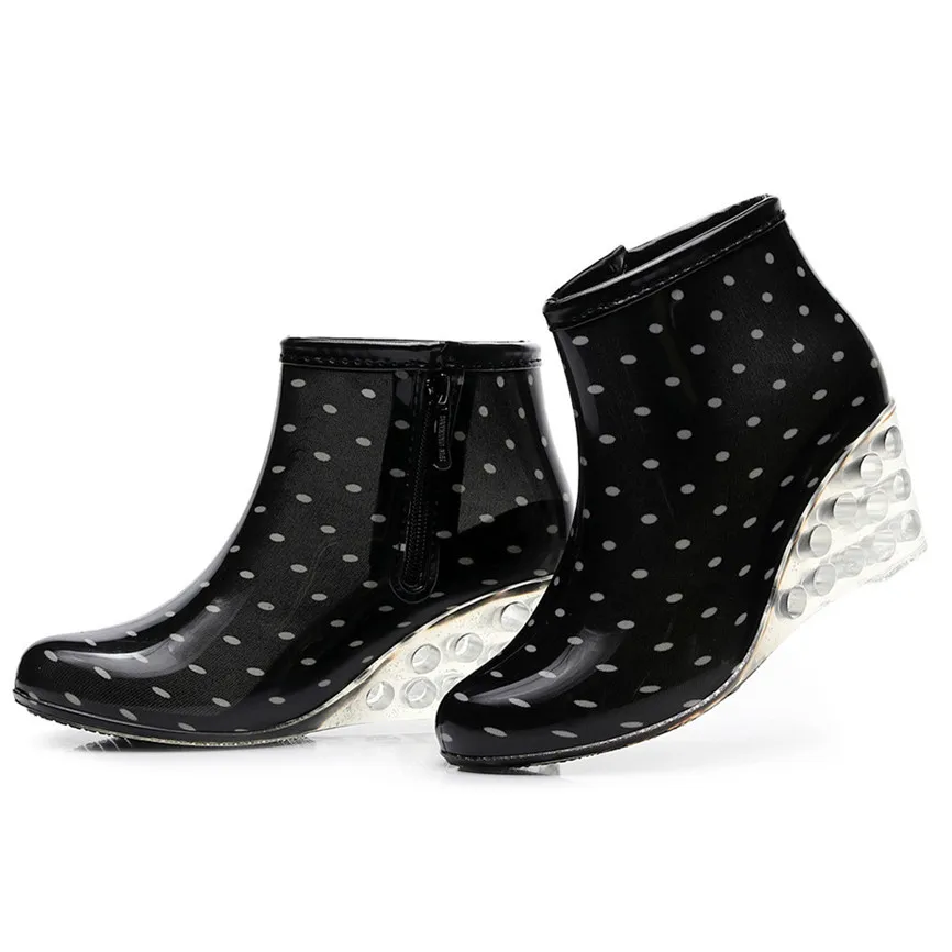 Непромокаемые сапоги Bota Feminina женские короткие трубы на танкетке в уличном стиле