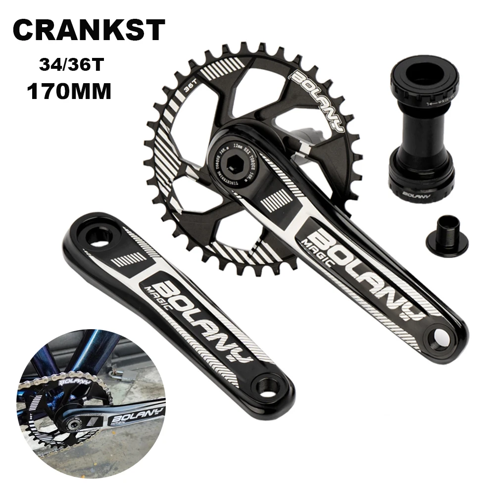 

BOLANY MTB Bicycle Crank 34/36T CNC Direct Mounted Crankset Aluminum Alloy 170mm With Chainring Bottom Cycling Accessories