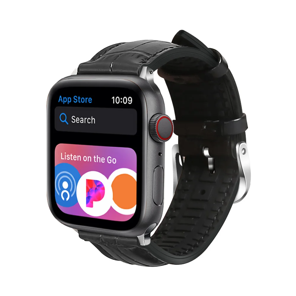 Для наручных часов Apple Watch, версии коллекция Лидер продаж силиконовый кожаный ремешок 5/4/3/2/1 Спортивный Браслет, 42 мм, 38 мм, ремешок для наручных часов iwatch, 5 Аксессуары - Цвет ремешка: PURE BLACK