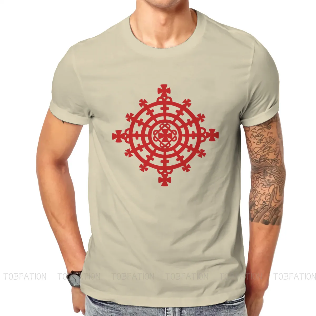 Ethiopian Cross 100% Cotton TShirts Red Personalize Homme T Shirt New Trend Clothing 6XL