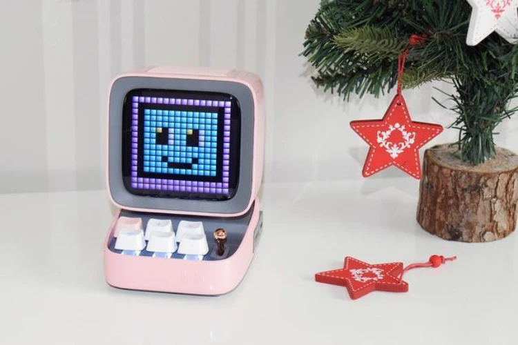 Divoom DITOO Pixel Bluetooth Wireless Speaker Cherry blossom Pink Mechanical retro mini computer model Smart alarm clock | Электроника