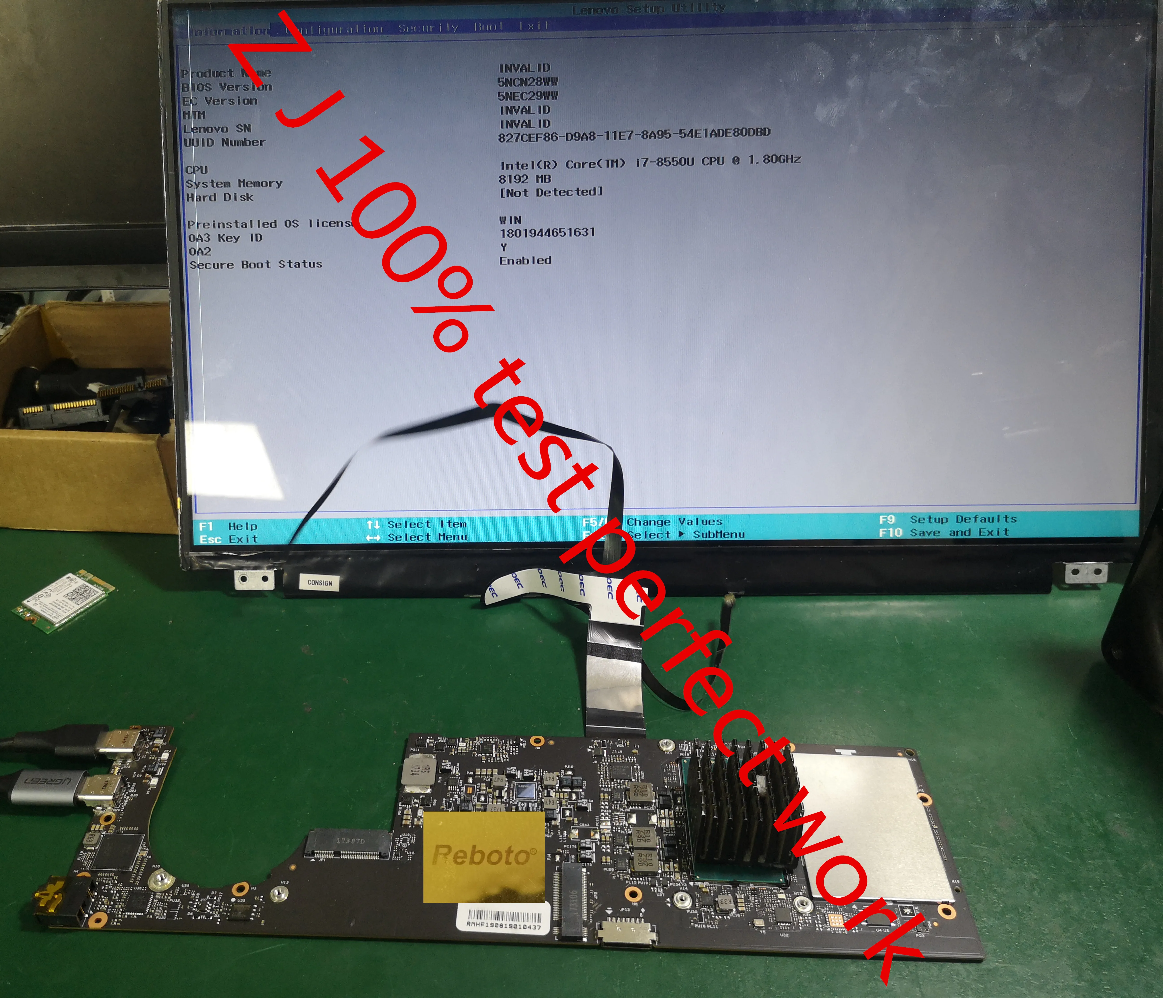 Для Lenovo YOGA 920-13IKB материнская плата для ноутбука с SR3LC I7-8550U 8 Гб оперативной памяти
