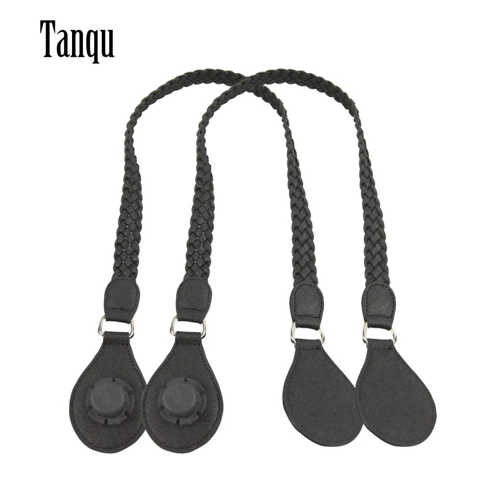 TANQU 1 пара Длинные Короткие кожаные ПУ плетеные ручки с отрывным концом для