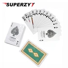 Белые ПВХ пластиковые игральные карты водонепроницаемые прочные покерные карты игра колода покер набор волшебный зеленый синий 2 цвета подарочные карты