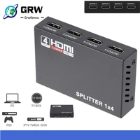 hot original 5 1gbps hdmi compatible splitter 1x4 4 port hub repeater amplifier 1 4 3d 1080p 1 in 4 out with euus power supply