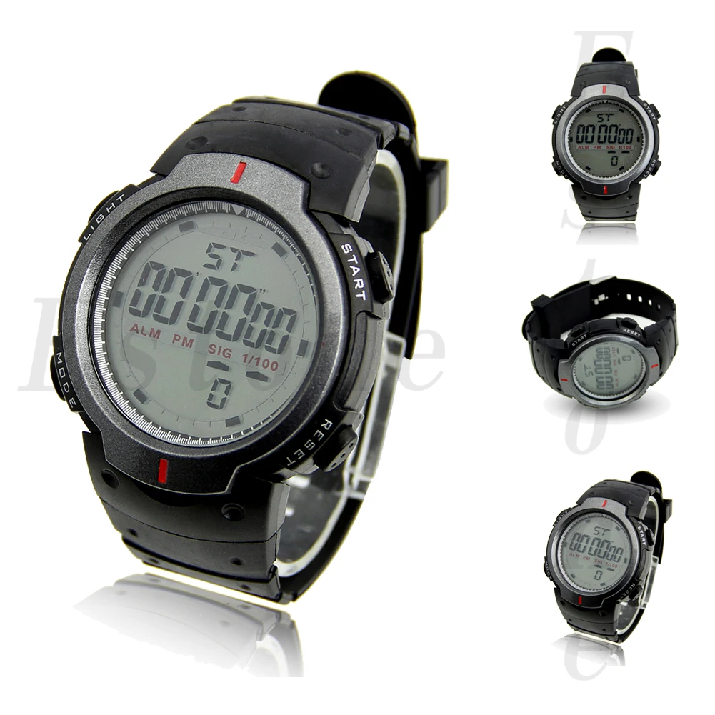 

Waterproof Fashion Men's LCD Digital Stopwatch Date Rubber Sport Wrist Watch 19QC