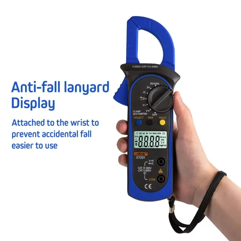 

Digital Clamp Multimeter ST-201 True RMS LCD Multifuction Ohm DC AC Voltmeter AC Ammeter Data Tester