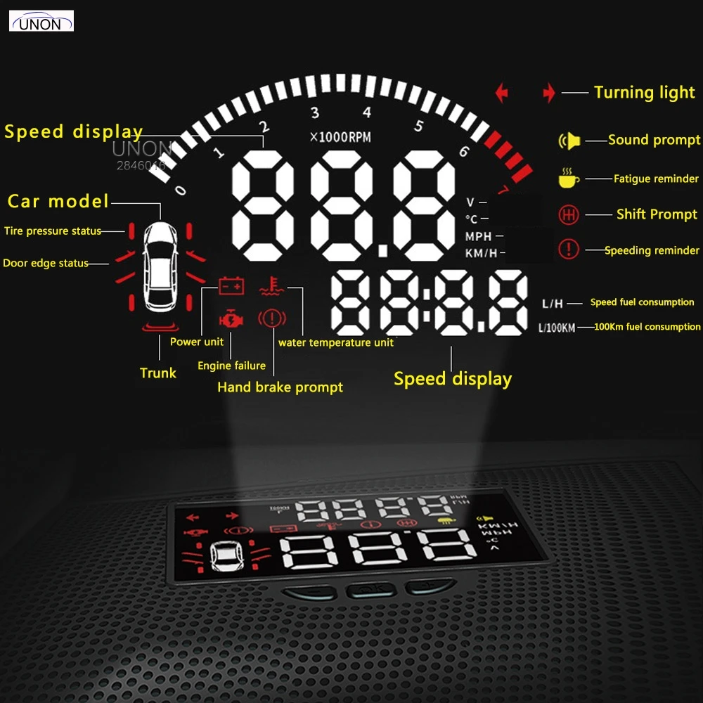 Unon Автомобильный дисплей HUD для Mazda CX-5 каждый год безопасное вождение экран OBD II проекционный Спидометр лобовое стекло
