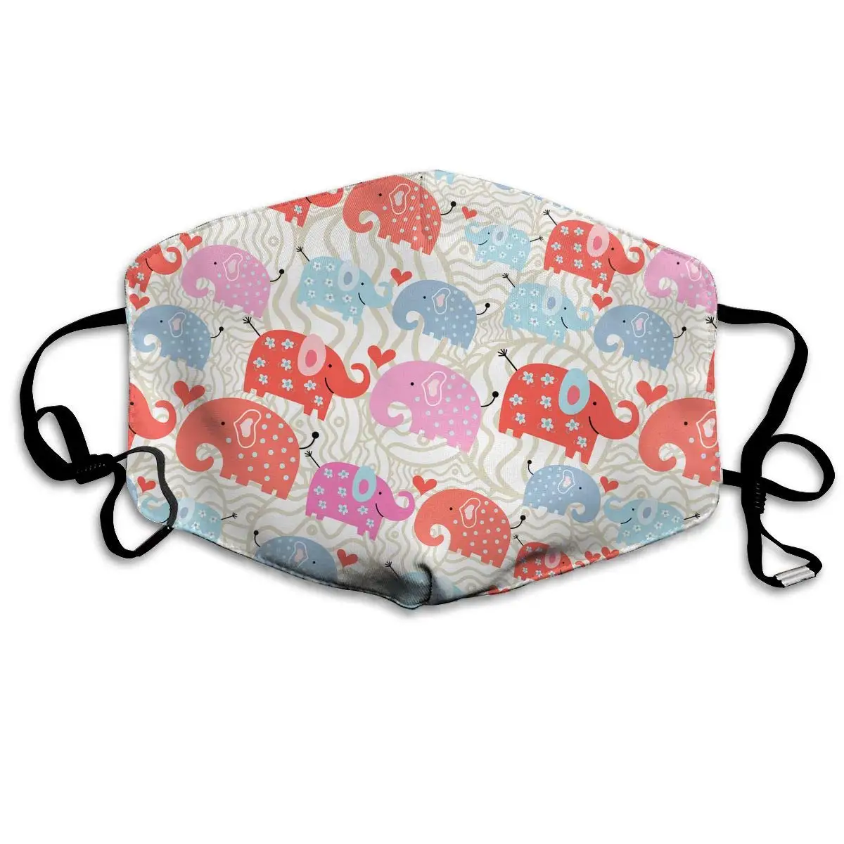 Милая моющаяся многоразовая маска с изображением слонов из мультфильма