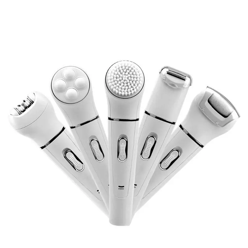 

Multifunctional 5 Heads Face Cleansing Devices Facial Cleanser Women Epilator Lady Shaver Callus Remover Facial Clean Brush