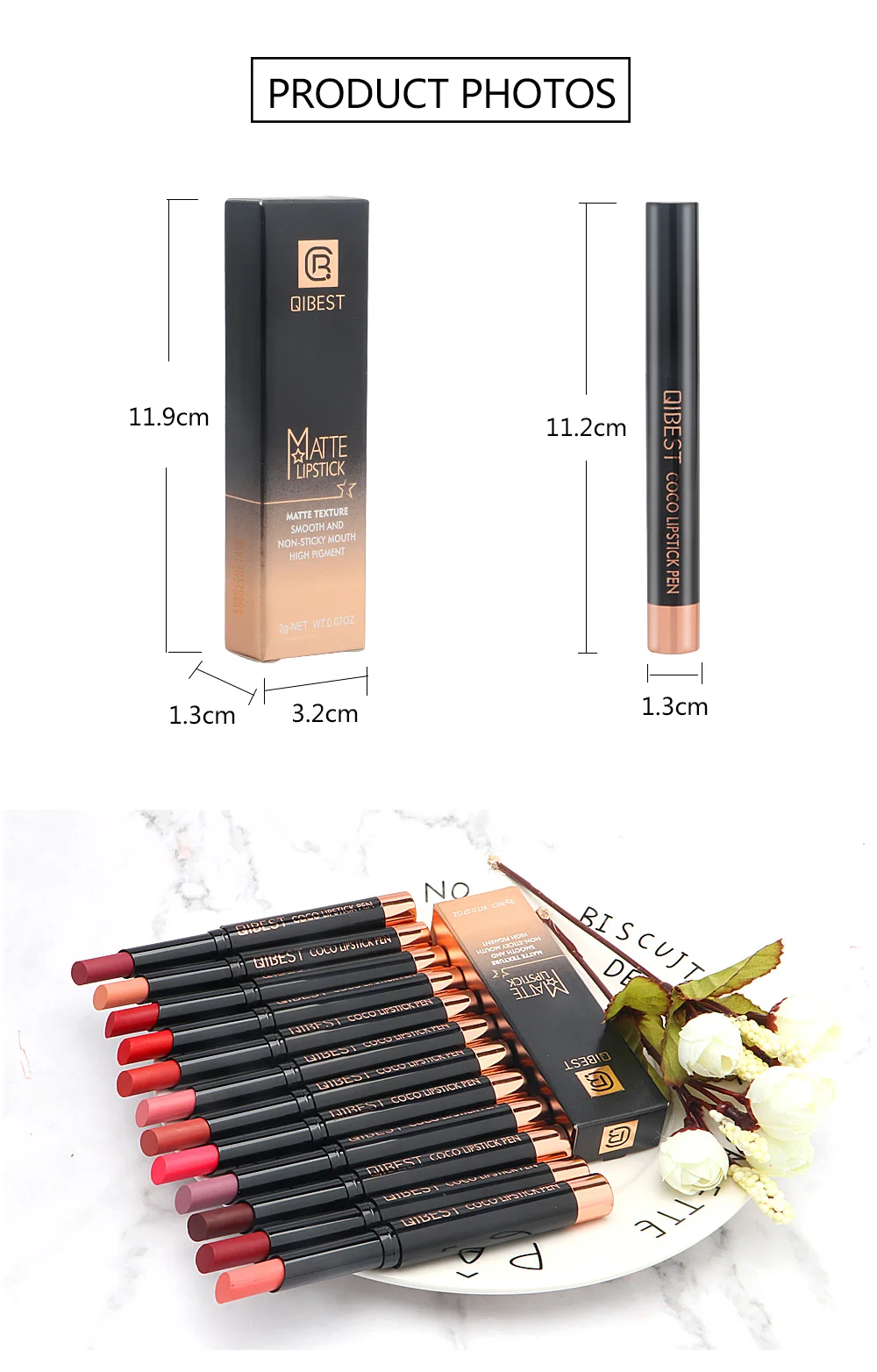 Бархатная матовая губная помада 15 цветов стойкая водостойкая не выцветает