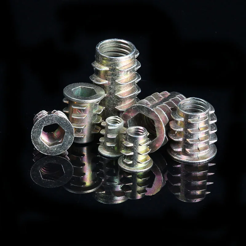 100 шт. Резьбовая шестигранная вставка Гайка Отвертка древесина винт латунные