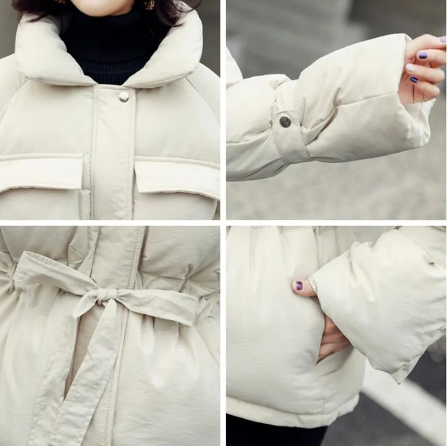 

Hot Sale Autumn Thick Warm Coat Parkas Woman 2019 New Winter Short Generation Parka Jacket Pocket Female Leisure Coat Down Jacke