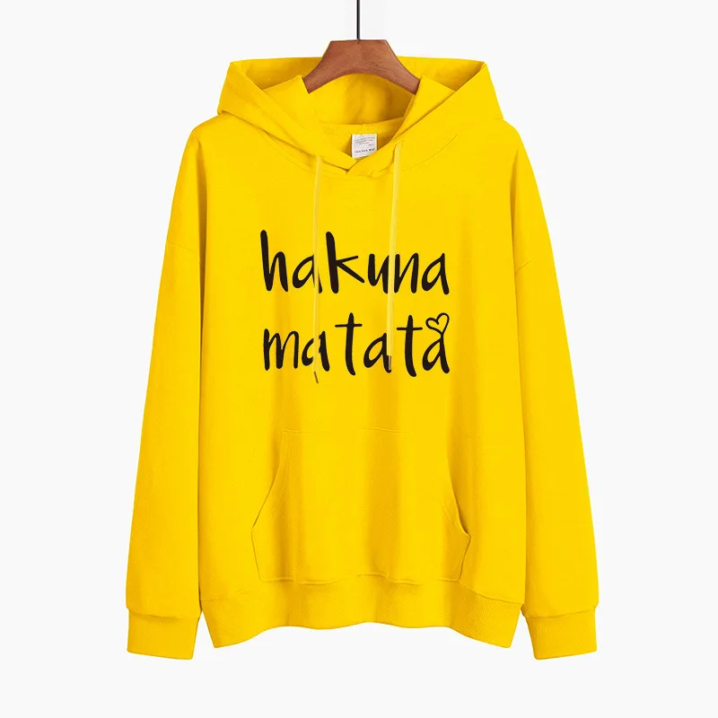 Печатные Акуна Матата Женская толстовка с капюшоном и длинными рукавами